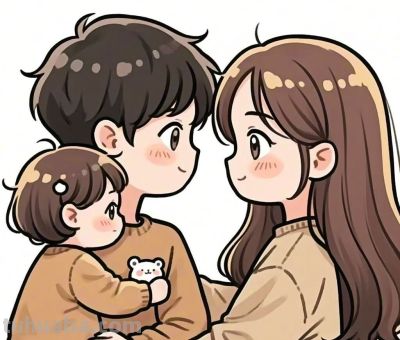 简笔画～～亲子头像～～ - 图画吧TUHUABA