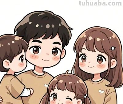 简笔画～～亲子头像～～ - 图画吧TUHUABA