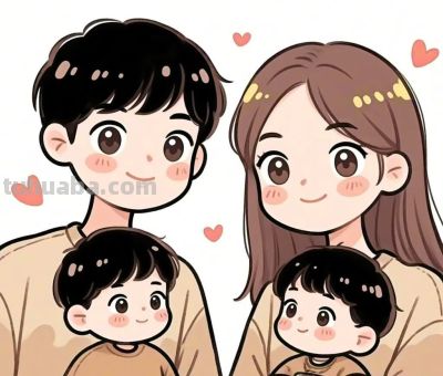 简笔画～～亲子头像～～ - 图画吧TUHUABA