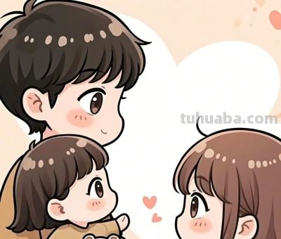 简笔画～～亲子头像～～ - 图画吧TUHUABA