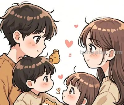 简笔画～～亲子头像～～ - 图画吧TUHUABA