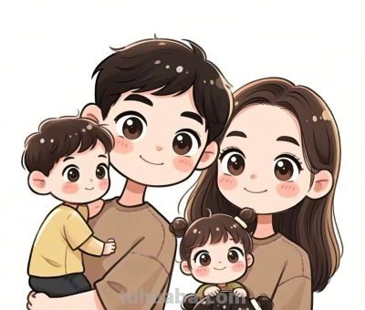 简笔画～～亲子头像～～ - 图画吧TUHUABA