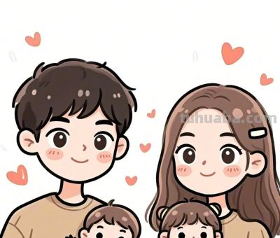 简笔画～～亲子头像～～ - 图画吧TUHUABA