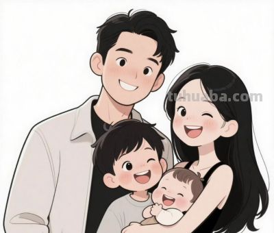 简笔画～～亲子头像～～ - 图画吧TUHUABA