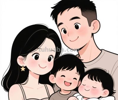 简笔画～～亲子头像～～ - 图画吧TUHUABA