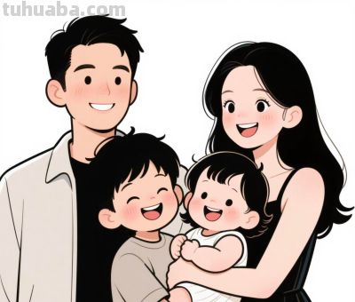 简笔画～～亲子头像～～ - 图画吧TUHUABA