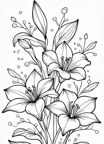 花卉的简笔画线稿，够你画一个月了 - 图画吧TUHUABA