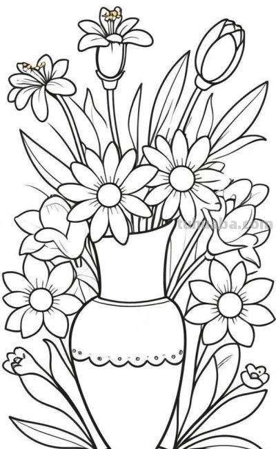 花卉的简笔画线稿，够你画一个月了 - 图画吧TUHUABA