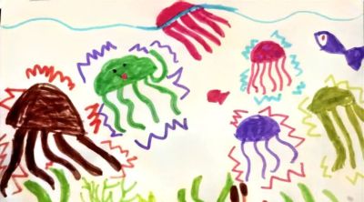 中班亲子美术--漂亮的水母 - 图画吧TUHUABA