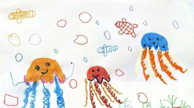 中班亲子美术--漂亮的水母 - 图画吧TUHUABA