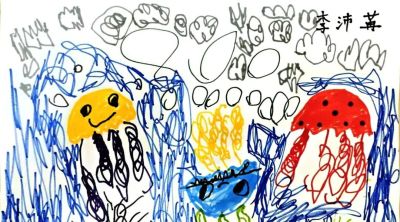 中班亲子美术--漂亮的水母 - 图画吧TUHUABA