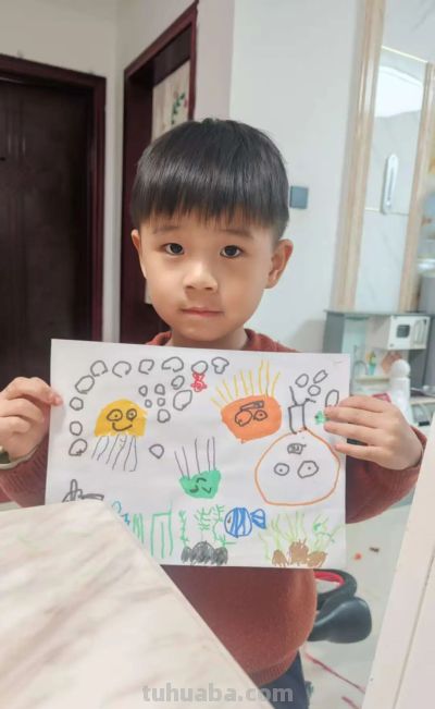 中班亲子美术--漂亮的水母 - 图画吧TUHUABA