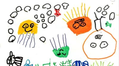 中班亲子美术--漂亮的水母 - 图画吧TUHUABA