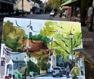 莎莉·布劳科普夫：捕捉城市脉搏的水彩诗人 - 图画吧TUHUABA