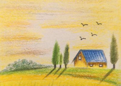 彩铅风景画 - 图画吧TUHUABA