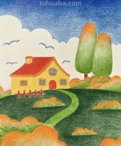 彩铅风景画 - 图画吧TUHUABA