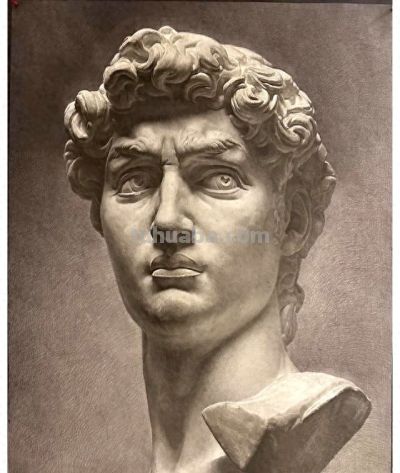 鲁迅美院学生75小时长期素描作业，全开纸大卫石膏像素描作品 - 今日头条