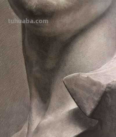 鲁迅美院学生75小时长期素描作业，全开纸大卫石膏像素描作品 - 图画吧TUHUABA