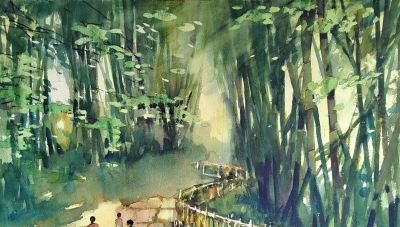 梅竞 ——《风景水彩画》（1）作品欣赏 - 图画吧TUHUABA