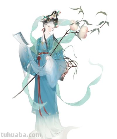 水彩晕染出的唐风仕女，淡雅朦胧，这写意的仙气直接把古画活化了 - 图画吧TUHUABA