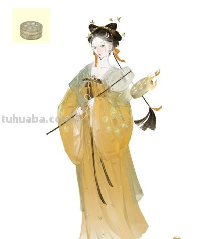 水彩晕染出的唐风仕女，淡雅朦胧，这写意的仙气直接把古画活化了 - 图画吧TUHUABA