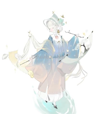 水彩晕染出的唐风仕女，淡雅朦胧，这写意的仙气直接把古画活化了 - 图画吧TUHUABA