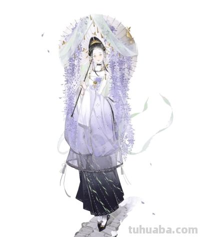 水彩晕染出的唐风仕女，淡雅朦胧，这写意的仙气直接把古画活化了 - 图画吧TUHUABA