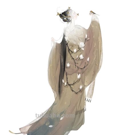 水彩晕染出的唐风仕女，淡雅朦胧，这写意的仙气直接把古画活化了 - 图画吧TUHUABA