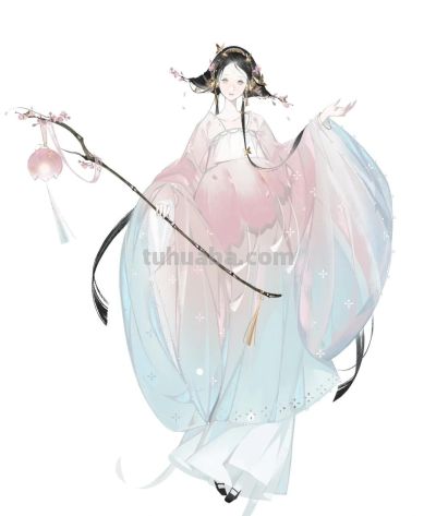 水彩晕染出的唐风仕女，淡雅朦胧，这写意的仙气直接把古画活化了 - 图画吧TUHUABA