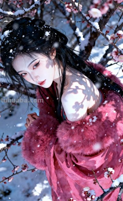 以写真风格的水彩画为视觉风格，她身披披风，造型雅致精致又华丽 - 图画吧TUHUABA