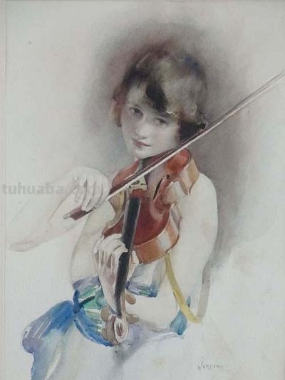 英国画家沃尔特·欧内斯特·韦伯斯特人物油画水彩画欣赏 - 图画吧TUHUABA