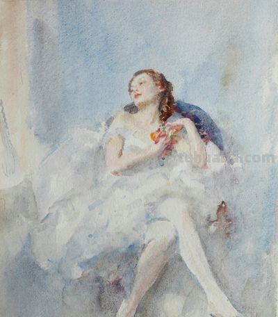 英国画家沃尔特·欧内斯特·韦伯斯特人物油画水彩画欣赏 - 图画吧TUHUABA