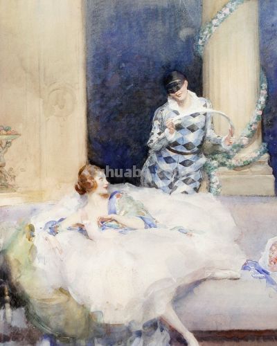 英国画家沃尔特·欧内斯特·韦伯斯特人物油画水彩画欣赏 - 图画吧TUHUABA