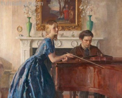 英国画家沃尔特·欧内斯特·韦伯斯特人物油画水彩画欣赏 - 图画吧TUHUABA