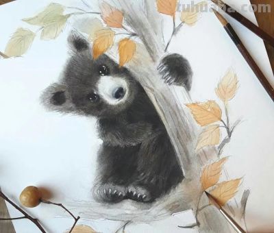 水彩绘画小动物 - 图画吧TUHUABA