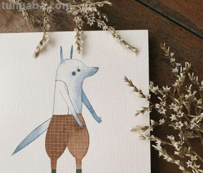 插画丨灵动又十分治愈童趣水彩，小巧可爱的动物插画，超级温馨 - 图画吧TUHUABA