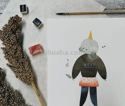 插画丨灵动又十分治愈童趣水彩，小巧可爱的动物插画，超级温馨 - 图画吧TUHUABA