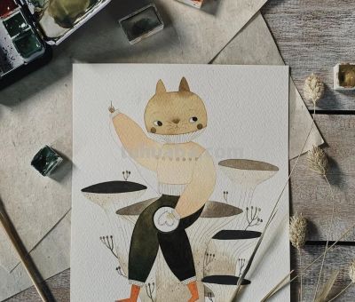 插画丨灵动又十分治愈童趣水彩，小巧可爱的动物插画，超级温馨 - 图画吧TUHUABA