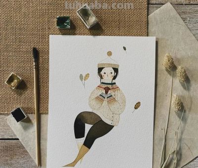 插画丨灵动又十分治愈童趣水彩，小巧可爱的动物插画，超级温馨 - 图画吧TUHUABA