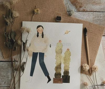 插画丨灵动又十分治愈童趣水彩，小巧可爱的动物插画，超级温馨 - 图画吧TUHUABA