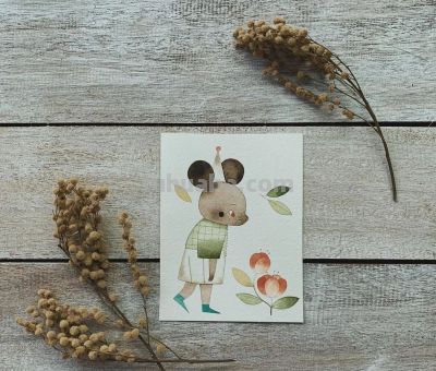 插画丨灵动又十分治愈童趣水彩，小巧可爱的动物插画，超级温馨 - 图画吧TUHUABA