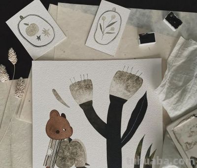 插画丨灵动又十分治愈童趣水彩，小巧可爱的动物插画，超级温馨 - 图画吧TUHUABA