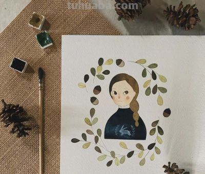 插画丨灵动又十分治愈童趣水彩，小巧可爱的动物插画，超级温馨 - 图画吧TUHUABA