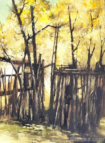 梅 竞 || 《景迈山寨》水彩画作品欣赏 - 图画吧TUHUABA