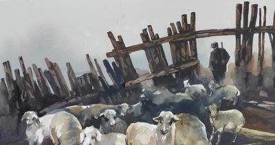 梅 竞 || 《景迈山寨》水彩画作品欣赏 - 图画吧TUHUABA