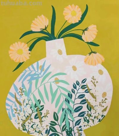 Bailey Schmidt的花卉静物以高饱和的绚丽色彩著称，笔触大胆奔放 - 图画吧TUHUABA