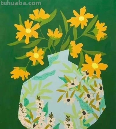 Bailey Schmidt的花卉静物以高饱和的绚丽色彩著称，笔触大胆奔放 - 图画吧TUHUABA