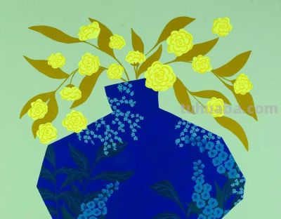 Bailey Schmidt的花卉静物以高饱和的绚丽色彩著称，笔触大胆奔放 - 图画吧TUHUABA