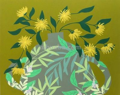 Bailey Schmidt的花卉静物以高饱和的绚丽色彩著称，笔触大胆奔放 - 图画吧TUHUABA