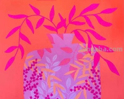 Bailey Schmidt的花卉静物以高饱和的绚丽色彩著称，笔触大胆奔放 - 图画吧TUHUABA